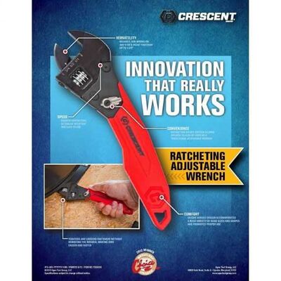 CRESCENT ATR28 Profi Ratcheting Adjustable Wrench, 8