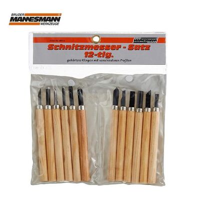 Mannesmann 690-12 Wood-Clay Carving Set, 12 Pcs.