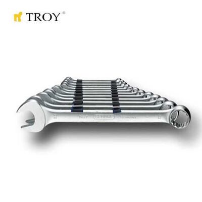 TROY 21512 Combination Spanner Set - 12Pcs, 6-22mm