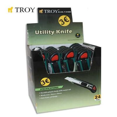 TROY 21600 Professional Box Cutter, 100x18mm