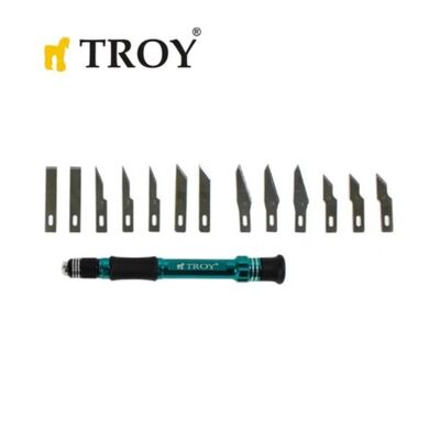 TROY 21604 Hobby Knife Set, 14 Pcs