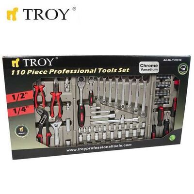 TROY 21910 Professional Tool Set, 110 Pcs