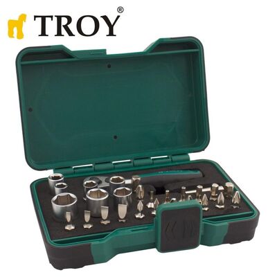 TROY 21948 Bits and Socket Set, 28 Pcs