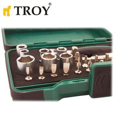 TROY 21948 Bits and Socket Set, 28 Pcs