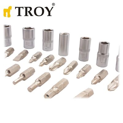 TROY 21948 Bits and Socket Set, 28 Pcs