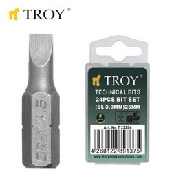 TROY - TROY 22205 Cr-V Bits Set, SL 4,0x25mm, 24 Pcs