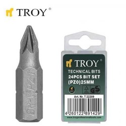 TROY - TROY 22209 Cr-V Bits Set, PZ0x25mm, 24 Pcs