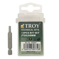 TROY - TROY 22241 Torx Bits Uç Seti (T20x50mm, 12 Adet)