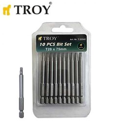 TROY - TROY 22242 Torx Bits Set, T 20x75mm, 10 Pcs