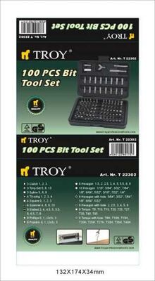 TROY 22302 Bits Set, 100 Pcs