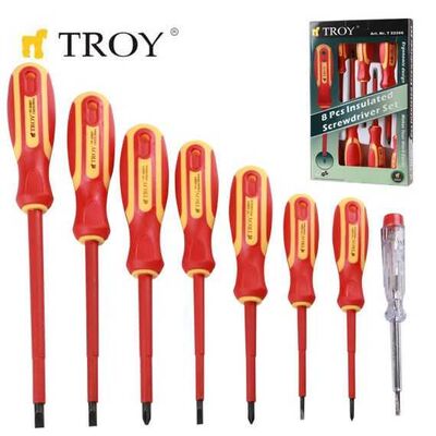 TROY 22306 İzoleli Tornavida Seti, 8 Parça