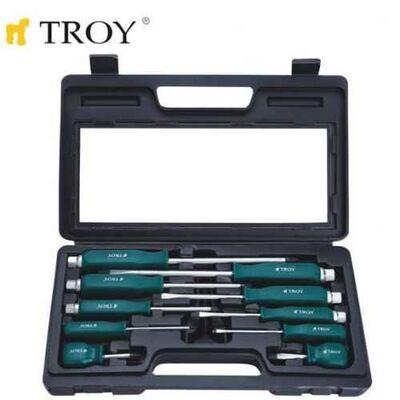 TROY 22307 Nut Headed Screwdriver Set, 10 Pcs