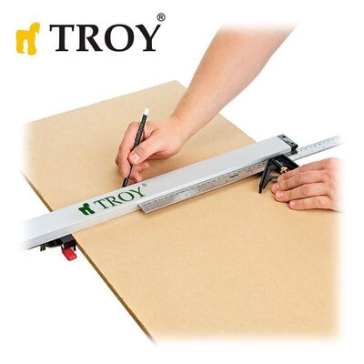 TROY 25005 Kıskaçlı Alüminyum Testere Kılavuzu, 60cm