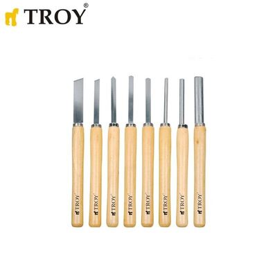 TROY 25008 Ahşap Torna Bıçak Seti, 8 Parça