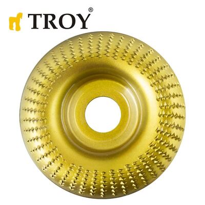 TROY 25070 Avuç Taşlamalar için Ahşap Törpü Diski, Toroidal, 100mm