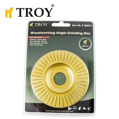 TROY 25071 Avuç Taşlamalar için Ahşap Törpü Diski, Düz Yassı, 100mm