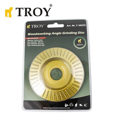 TROY 25072 Avuç Taşlamalar için Ahşap Törpü Diski, Konik, 100mm