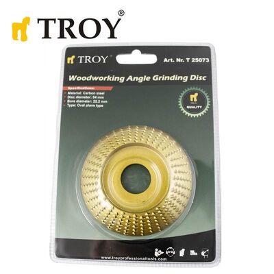 TROY 25073 Avuç Taşlamalar için Ahşap Törpü Diski, Yarı Küre, 84mm