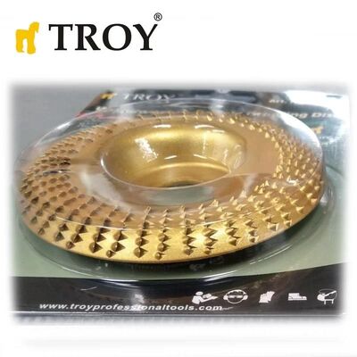 TROY 25074 Angle Grinder Wood Carving Disc, 125mm