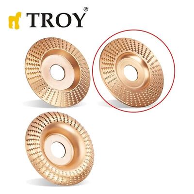 TROY 25075 Avuç Taşlama için Ahşap Aşındırıcı Törpü Diski, Düz Yassı, 125mm