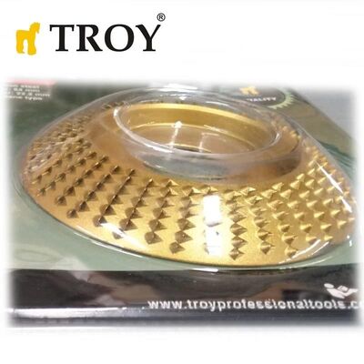 TROY 25077 Avuç Taşlama için Ahşap Aşındırıcı Törpü Diski, Yarı Küre, 125mm