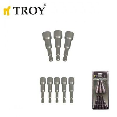 TROY 26133 Mıknatıslı Lokma Adaptör Seti, 8 Parça