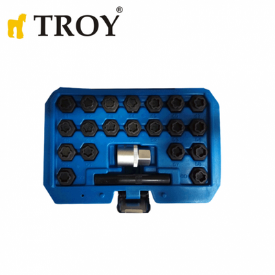 TROY 26154 Volkswagen Wheel Nuts Socket Set, 22 Pcs