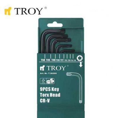 TROY 26200 Allen Anahtar Seti (Torx, 9 Parça)