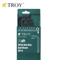 TROY - TROY 26210 Hex Key Set, Ball Head, 9 Pcs