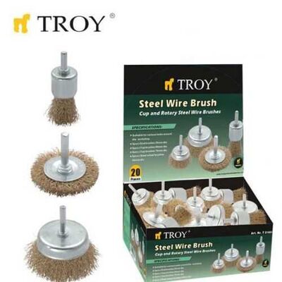 TROY 27700 Shank Wire Brush Set, 20 Pcs