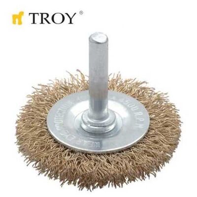 TROY 27703-100 Shank Circular Wire Brush, 100mm