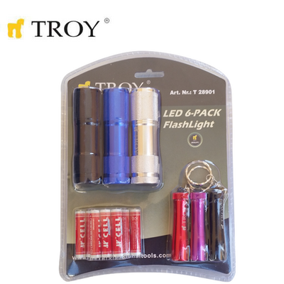 TROY 28901 LED Flashlight Set, 6 Pcs