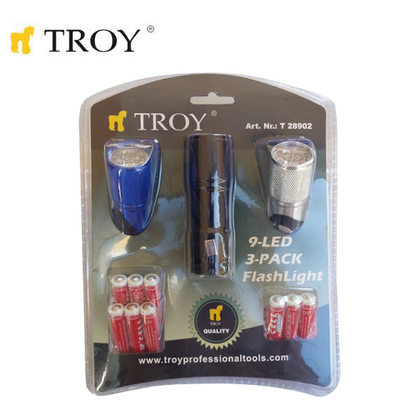 TROY 28902 LED El Feneri Seti, 3 Parça