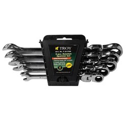 TROY - TROY 21700 Ratchet Spanner Set with Swivel Heads, 5 Pcs