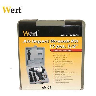 WERT 1855 Air Impact Wrench Set, 1/2